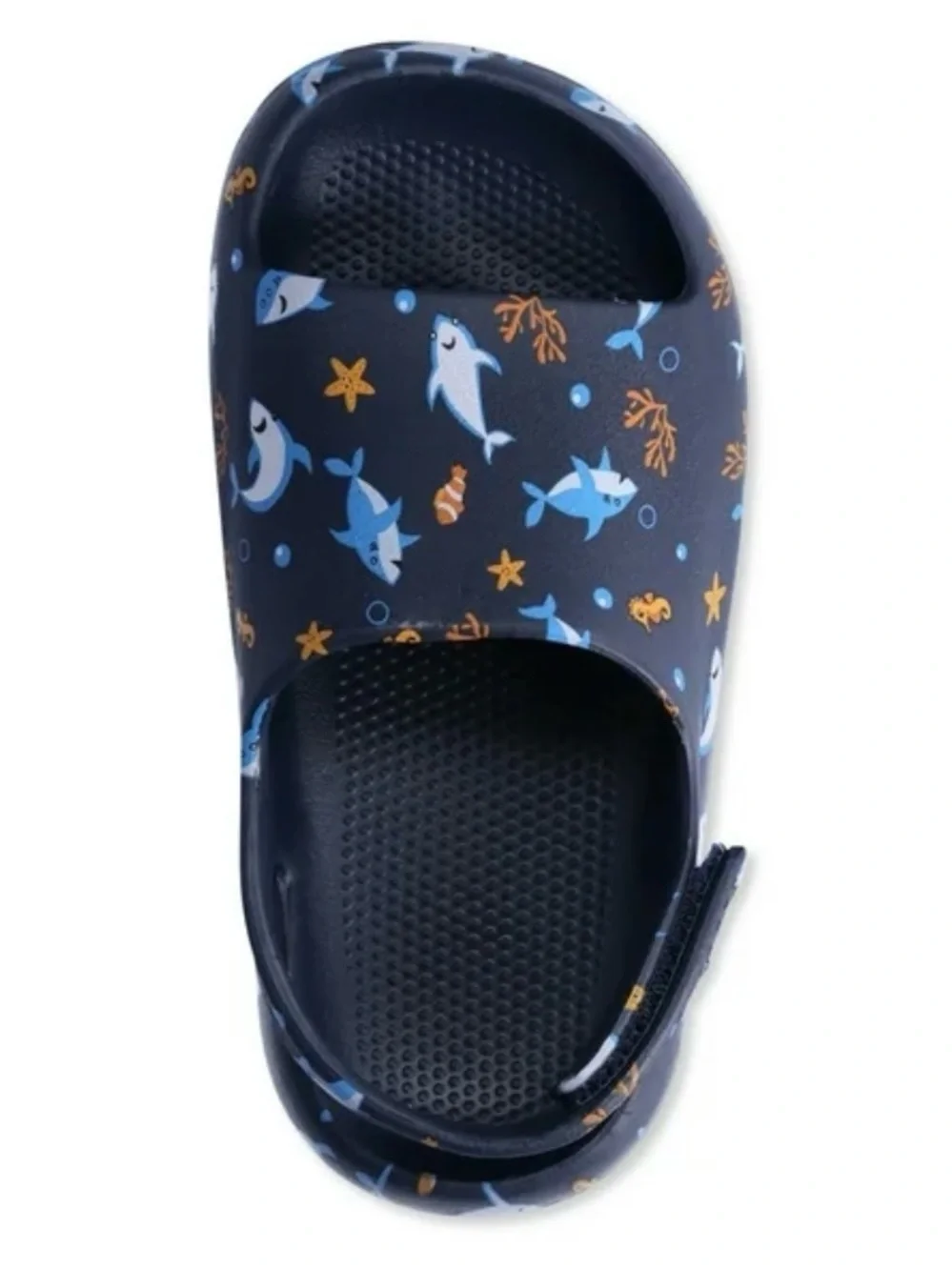 wonder nation Navy Blue Shark & Sea Life Slip-On Sandals, size 11